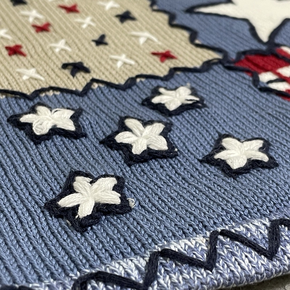 Vintage Women's Vest  Patriotic Button Down‎ Sweater Vest Embroidered Top 90s - Picture 8 of 16
